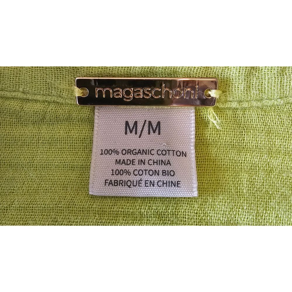 Magaschoni Organic Cotton Gauze Button Up Shirt-green-Women’s Size Medium - Picture 3 of 3